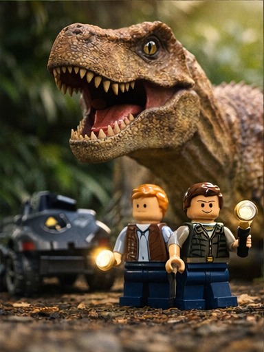 LEGO Jurassic World (AI illustratie)